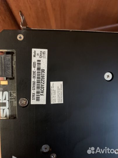 Видеокарта Asus strix GTX 960 4gb