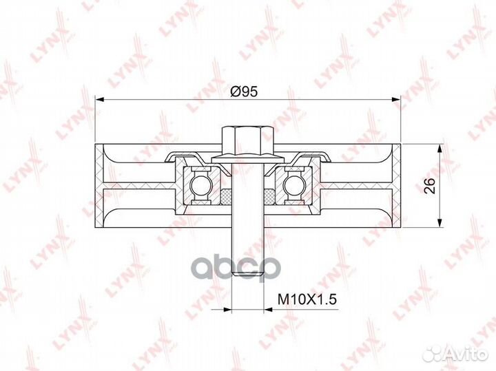 Ролик обводной приводного ремня PB7217 lynxauto