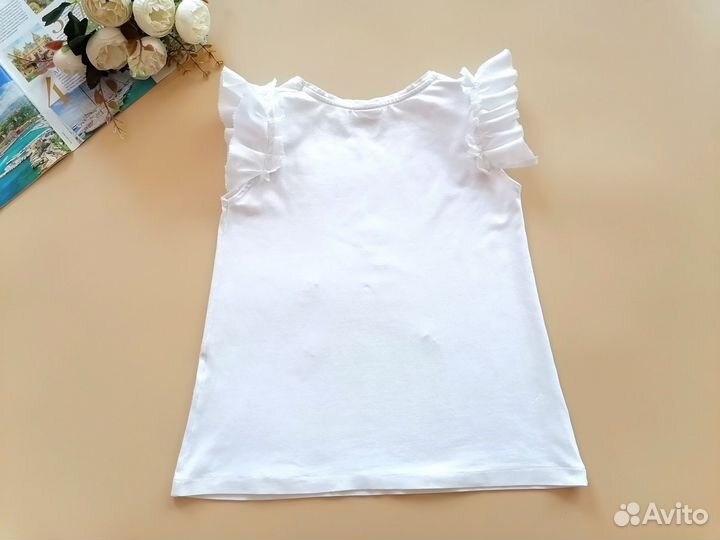 Футболка Зара и джинсовы шорты для девочки 128