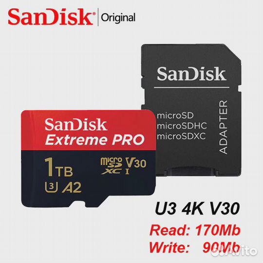 Карта памяти microSD SanDisk Extreme Pro 1 Tb