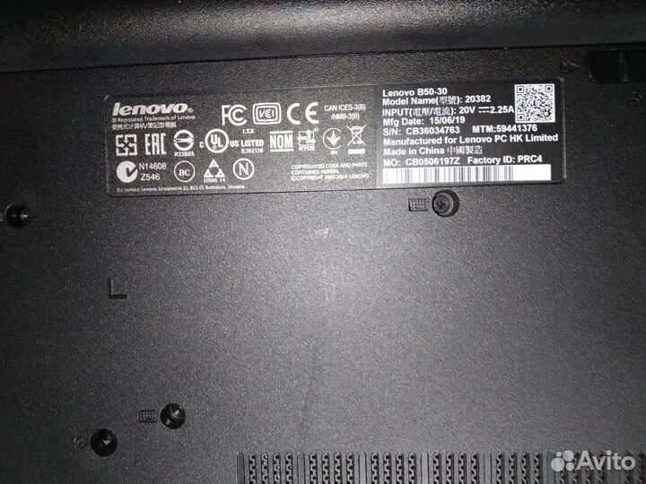 Черный Ноутбук Lenovo B50 30, 15.6, Windows 10 PRO