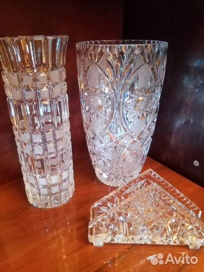 Хрусталь, ваза Богемия, салатник, конфетница СССР