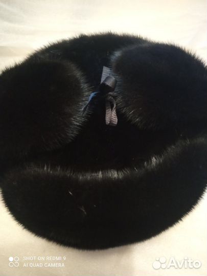 Шапка-ушанка,канадская норка+воротник