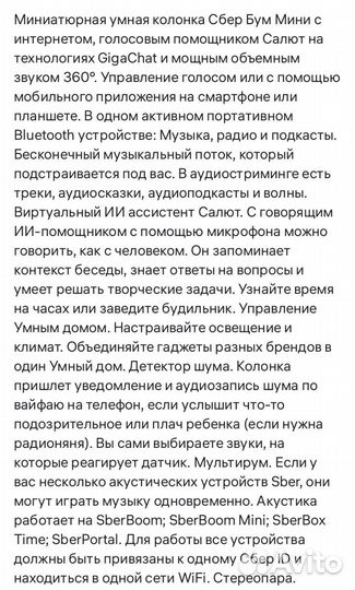Сбер Салют колонка