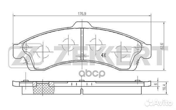 Колодки торм. диск. передн. Chevrolet Trailblaz