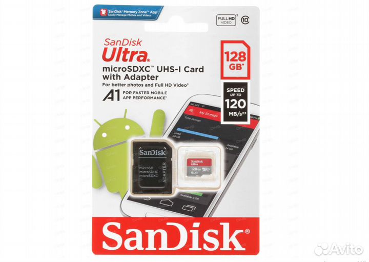 Карта памяти Sandisk Ultra Microsdxc 128 гб sdsqua