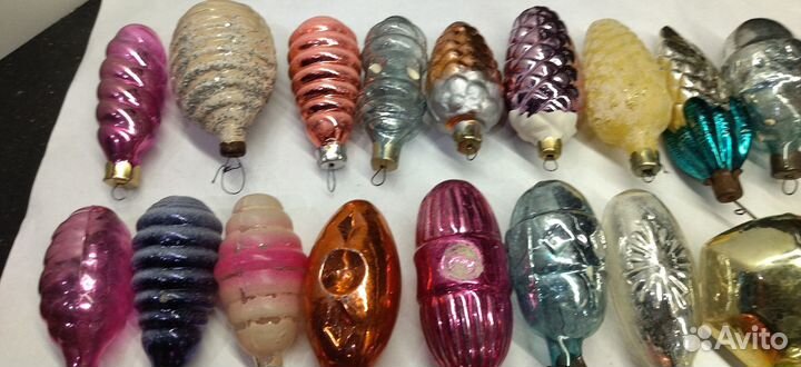 Ёлочные игрушки СССР,30 шт одним лотом стекло