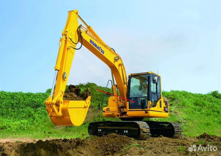Стекло лобовое нижнее на экскаватор Komatsu PC130