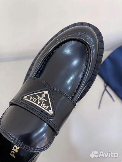 Туфли Лоферы Prada кожаные Прада Premium