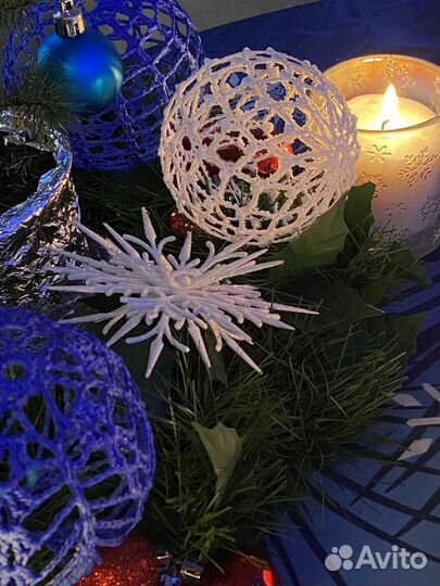 Шар декоративный, вязаный