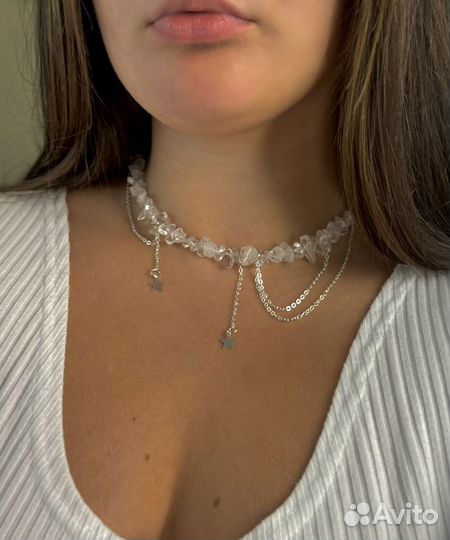 Чокер из горного хрусталя