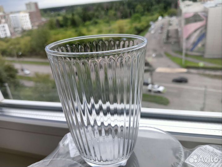 Набор новых стаканов line. Италия Рифленые