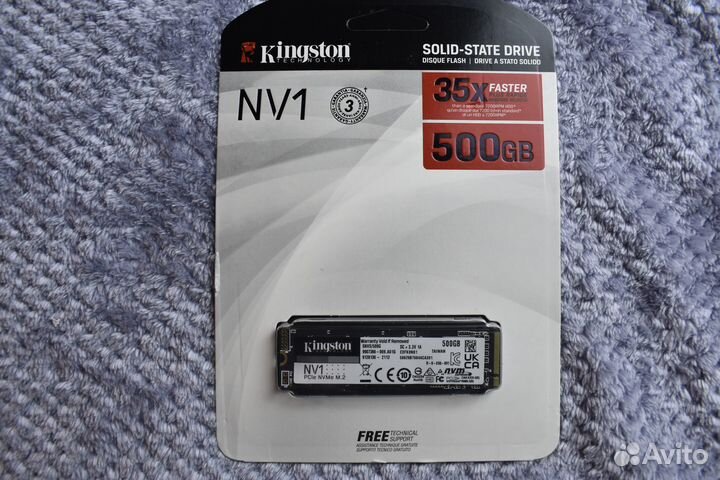 SSD Kingston 500гб M.2 2280 NVMe. PCIe 3.0 Новый