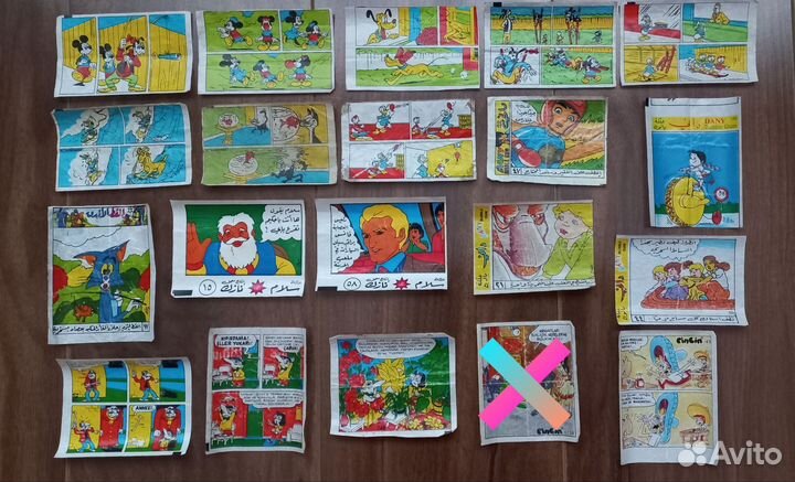 Вкладыши, наклейки, обёртки от жвачек