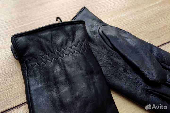 Мужские зимние теплве Перчатки кожа теленка мутон