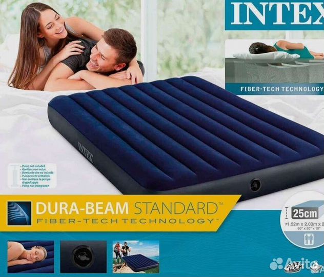 Большой надувной матрас Intex с подушками