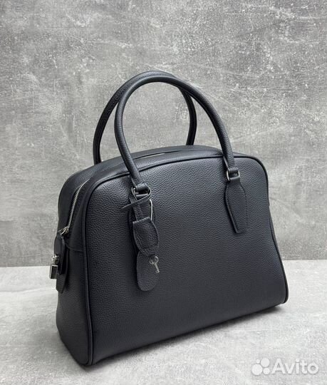 Черная сумка с ручками натуральная кожа The Row