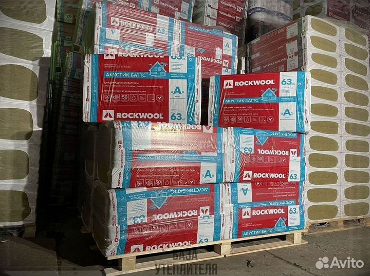 Утеплитель Rockwool Акустик Батс 100 за м2 для пот