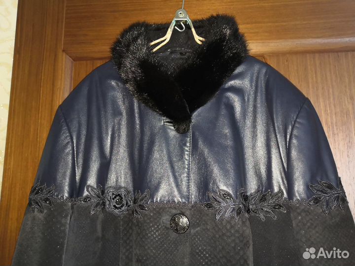 Пальто кожаное женское