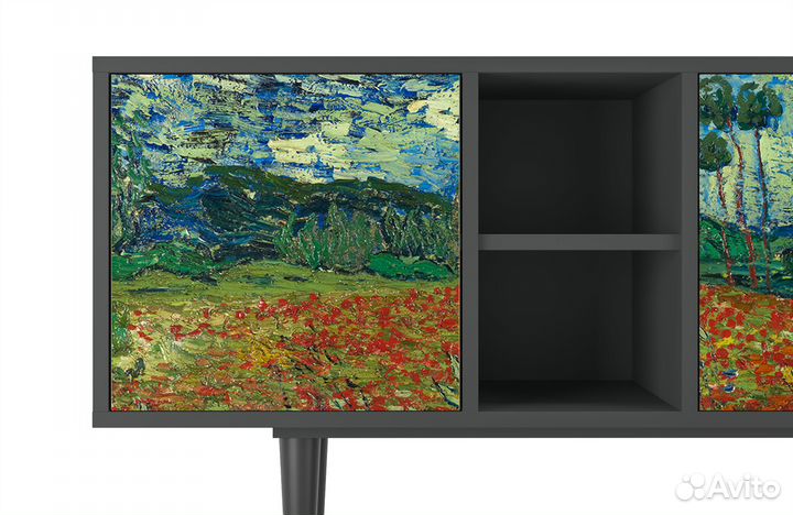 Тв-тумба T5 - Антрацит - Poppy field