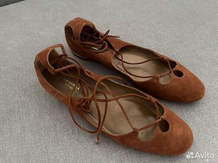 Aquazzura Dancer балетки кожаные 40 бохо