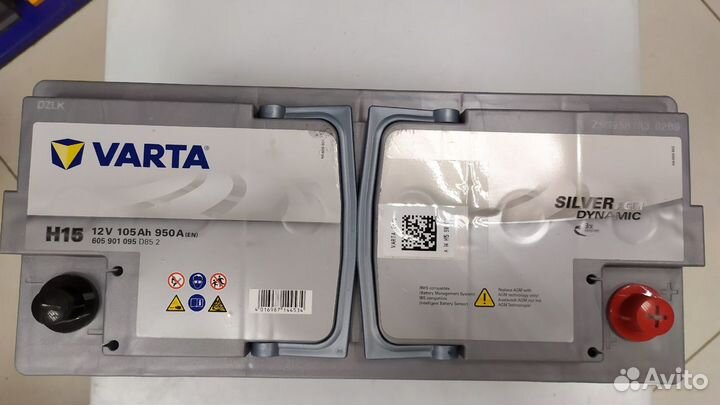Аккумулятор 105Ач AGM Varta silver 950A
