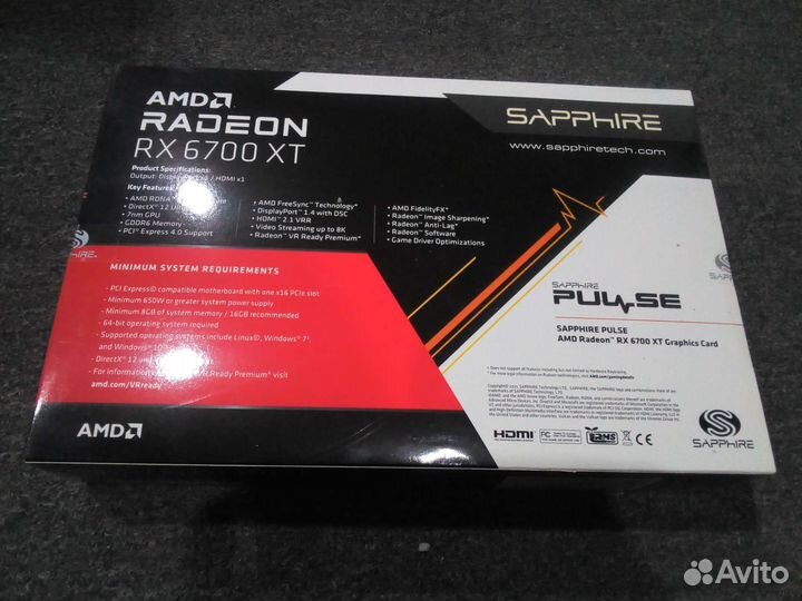 Sapphire RX 6700 XT Pulse OC 12gb (новая)