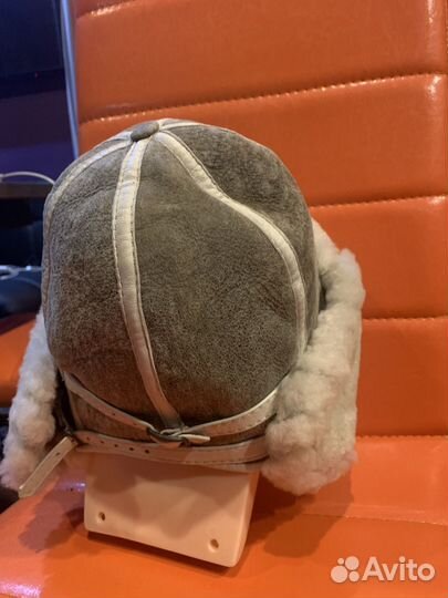 Шапка зимняя ушанка натуральная кожа и мех