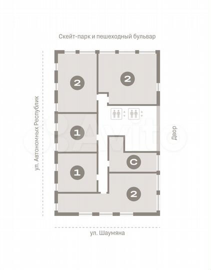 2-к. квартира, 72,9 м², 11/16 эт.