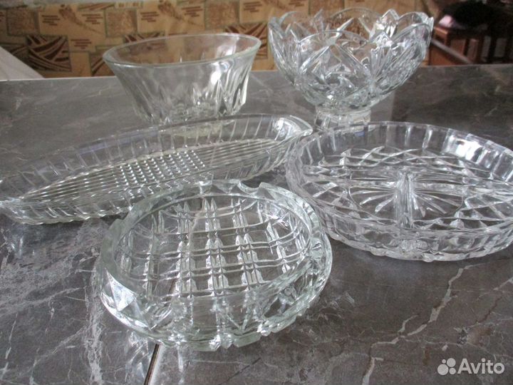 Бадейка стеклянная и хрусталь из СССР