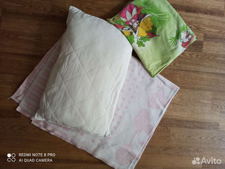 Одеяло байковое детское, подушка и наволочка
