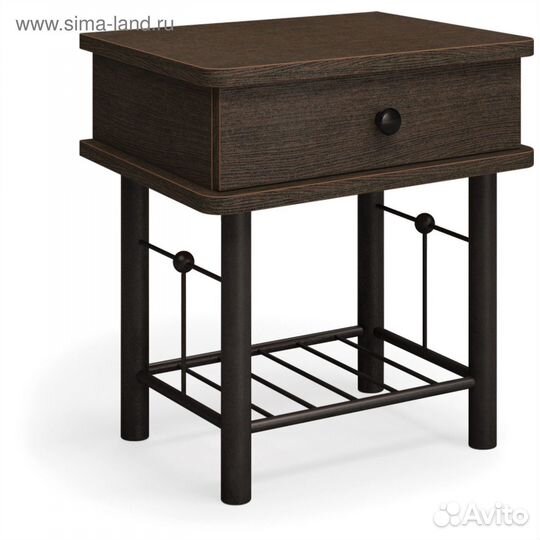Тумба прикроватная Милая металл черный/венге темны