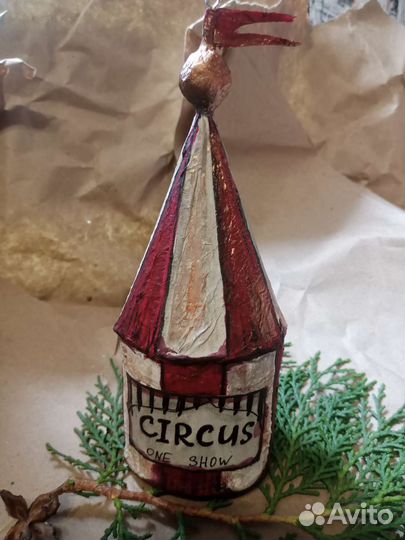 Винтажные елочные игрушки папье-маше