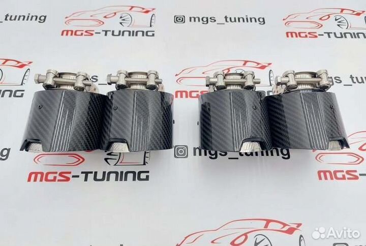 Насадки на выхлоп 102мм BMW M Pro карбон 2x2