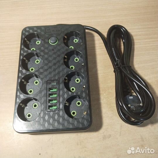 Удлинитель 8 розеток, 4 usb