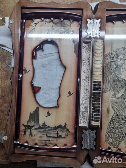 Нарды ручной работы со стеклом