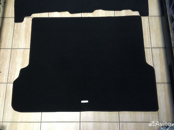 Ворсовые ковры на Прадо 150 черные с багажником