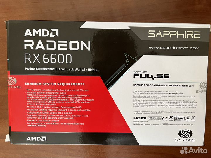 AMD Radeon rx 6600 8Gb новая видеокарта