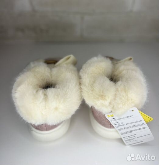 Меховые детские домашние тапочки для девочек