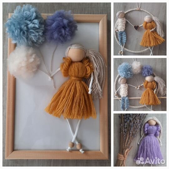 Макраме. Семейные картины из кукол. Ручная работа
