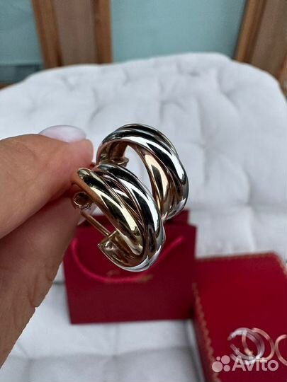 Cartier trinity серьги золото