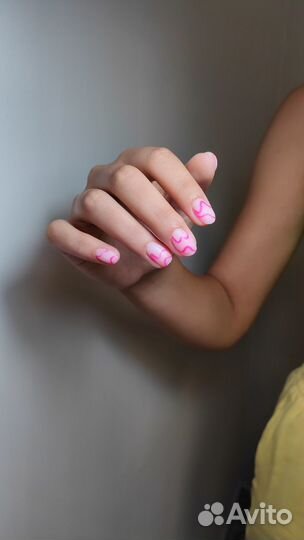 Маникюр гель лак наращивание