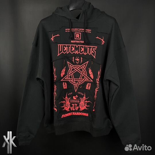 Худи Vetements Hardcore Patch Red