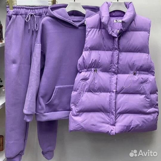 Женский спорт костюм с жилеткой в тон 46-56