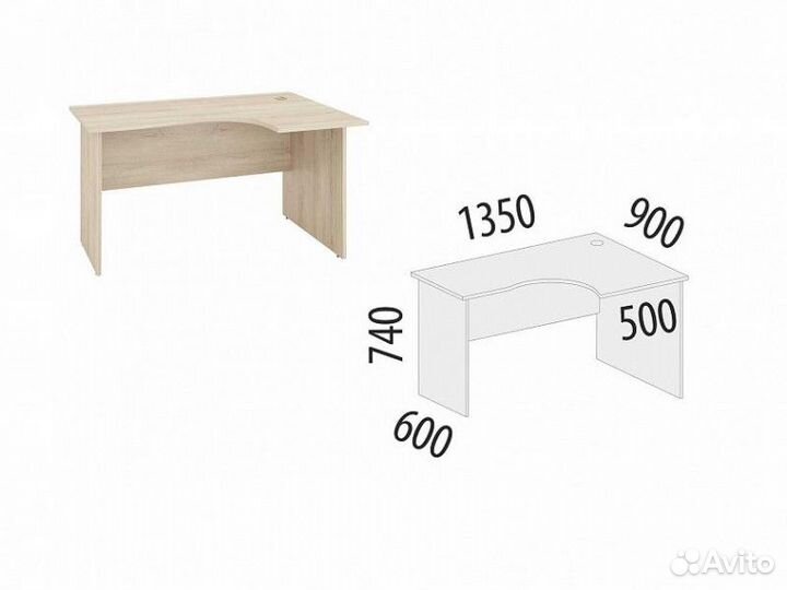 Стол угловой (прав) Альфа 64.61 для школьника