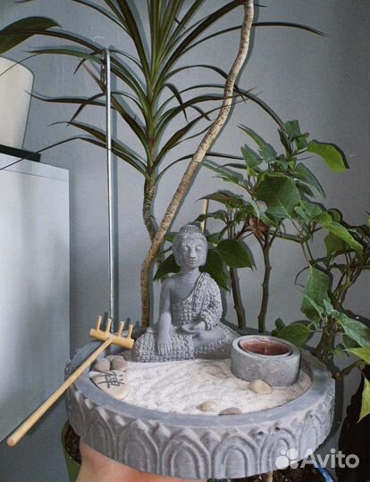 Настольный японский садик для медитации с Буддой