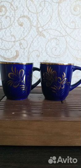 Гжель Кобальт бокалы СССР 6 шт