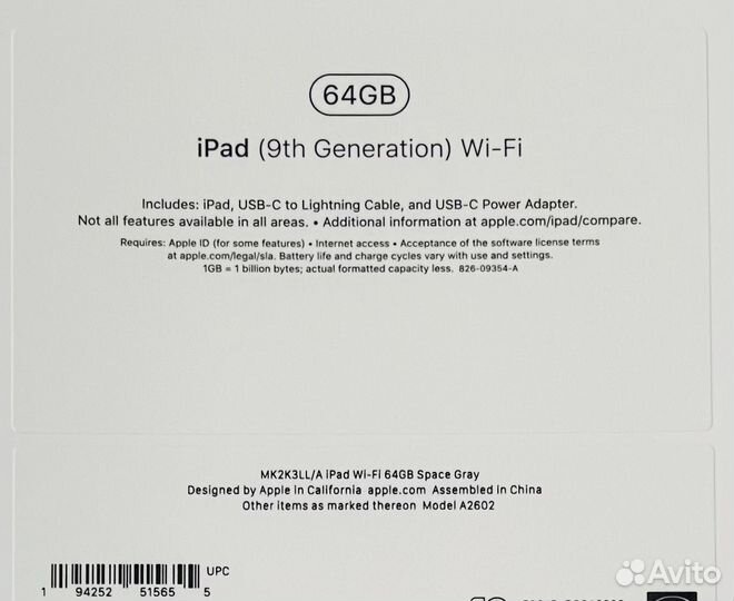 iPad 64Gb Wi-Fi Space Gray новый US пи