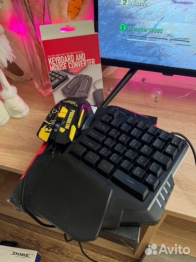 Клавиатура, мышь и адаптер для PS