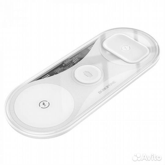 Беспроводное зу borofone BQ19 3-in-1 15W White